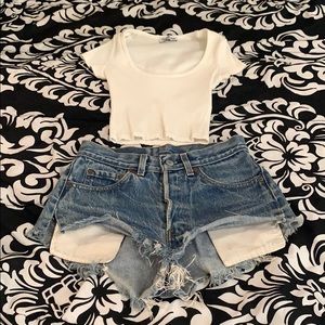 White crop top